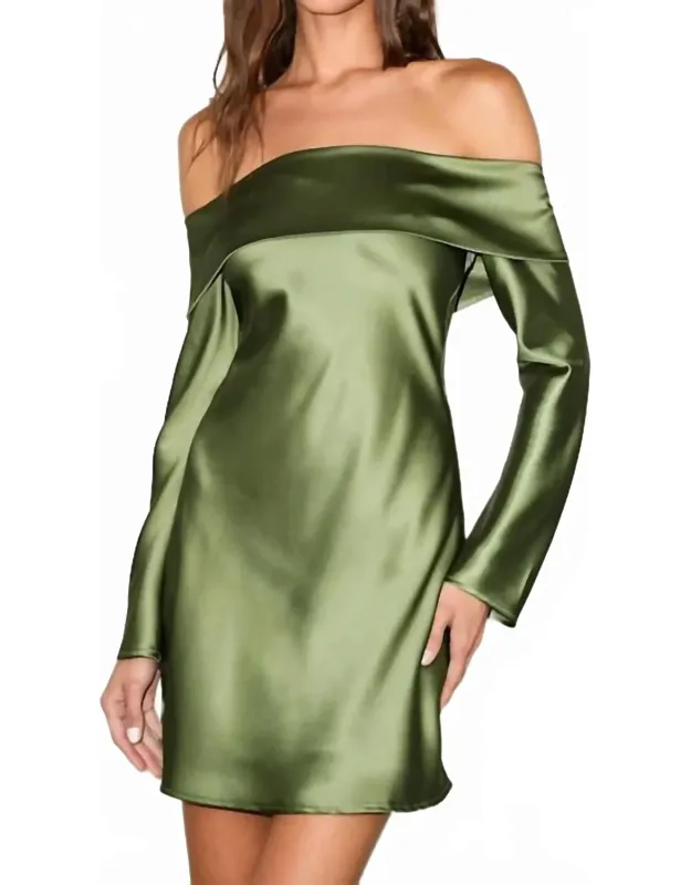 Luxurious Vision Satin Off-the-shoulder Mini Dress