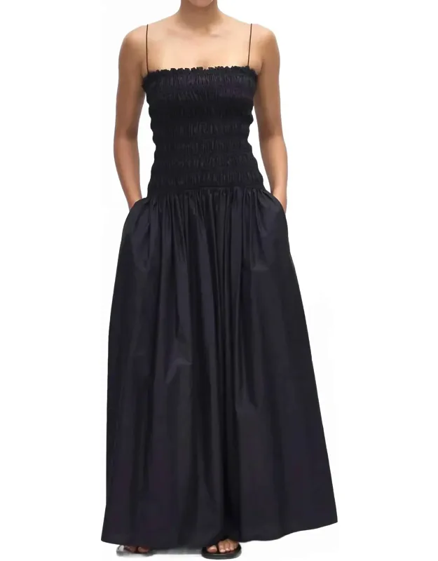 Shirred Drop Waist Dress