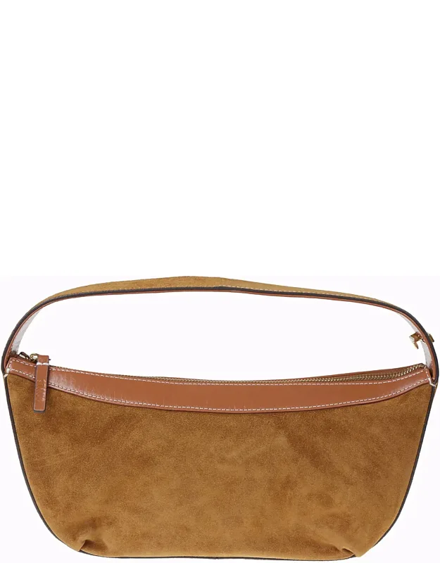 Curved Leather Shoulder Bag