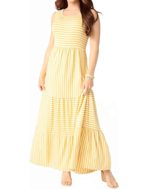 Striped Tiered Maxi Dress