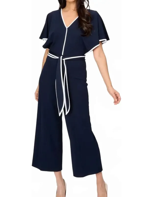 Contrast Trim Jumpsuit