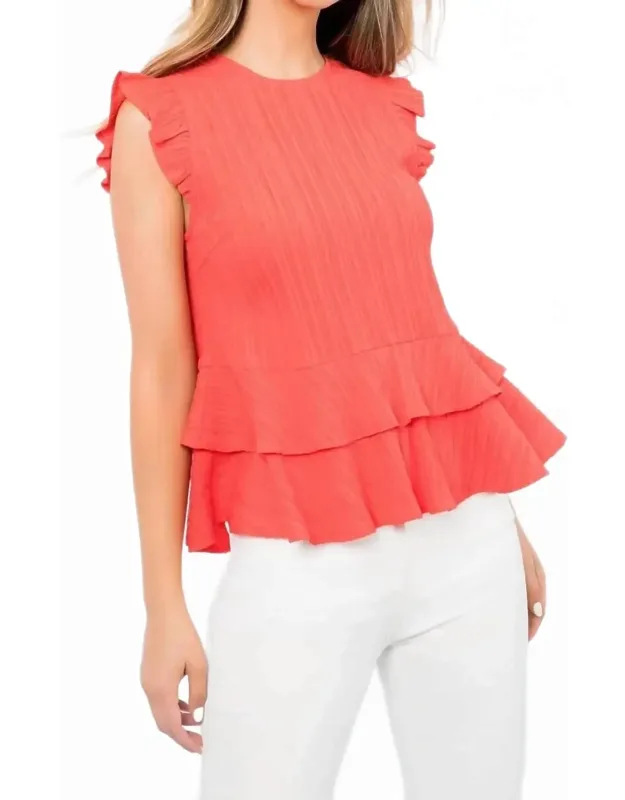 Ruffle Tie Back Top