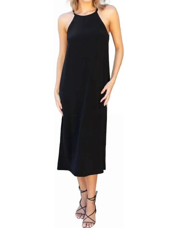 High Neck Midi Dress