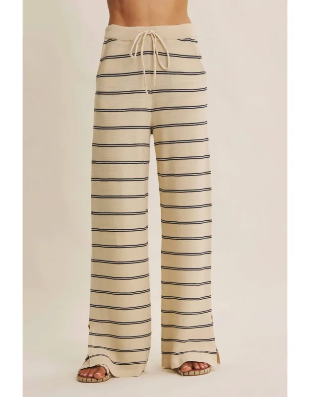 Striped Wide Leg Knit Pants