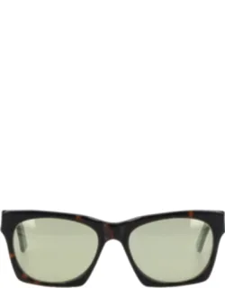 Rectangular Acetate Sunglasses With Light Green Lenses