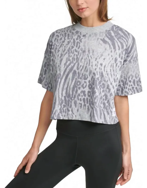 Cropped Animal-print T-shirt