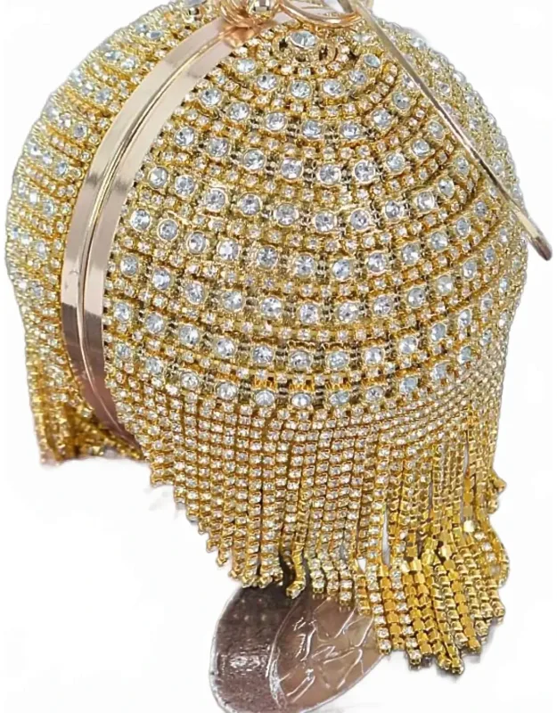 Royal Big Stone Studded Round Clutch Purse