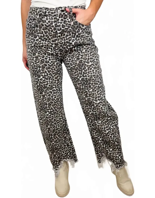 Rigid High-rise Frayed Hem Barrel Leg Jeans