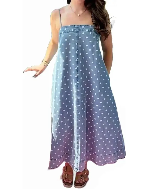 Denim A-line Midi Dress