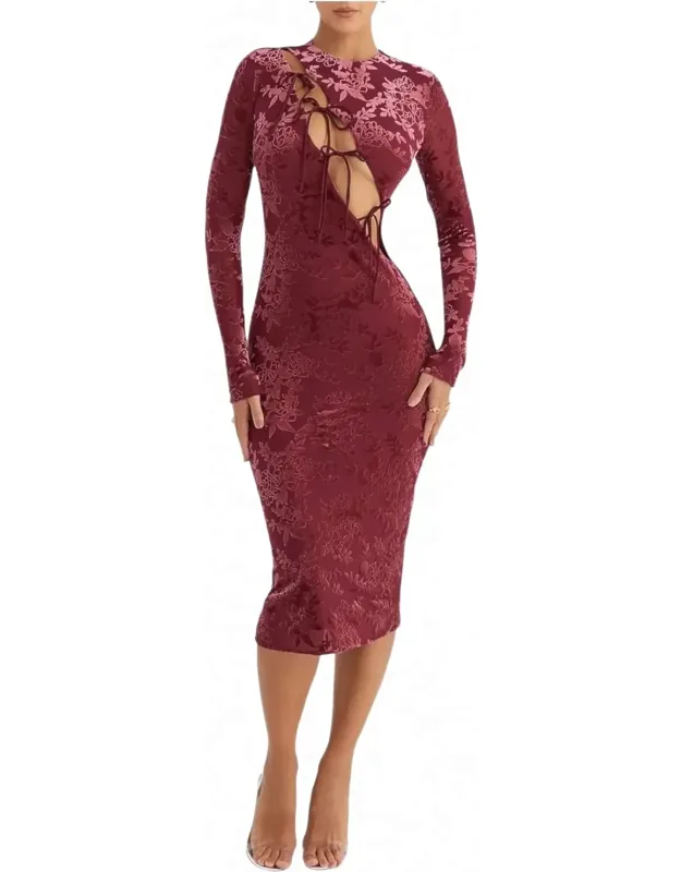 Devoré Velvet Midi Dress