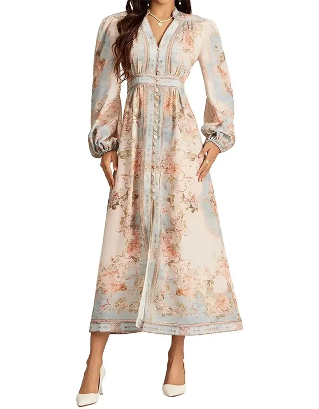 Midi Dress - Approximately 50.8in From Shoulder To Hem, 100% Polyester