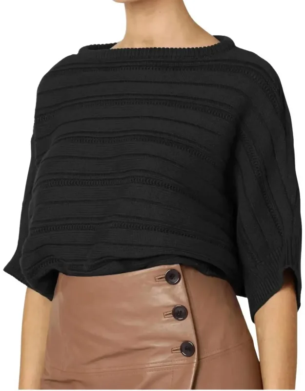 Caro Boat Neck Elbow Sleeve Sweater