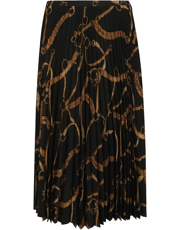 Pleated Printed Skirt