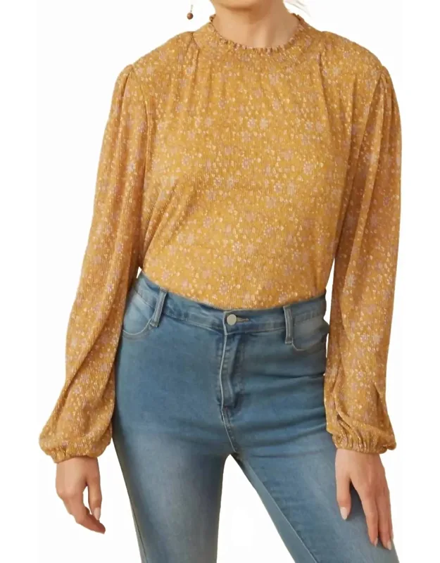 Floral Pleated Blouse