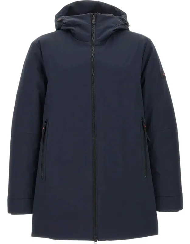Minimalist Parka With Logo Patch And Padded Structure