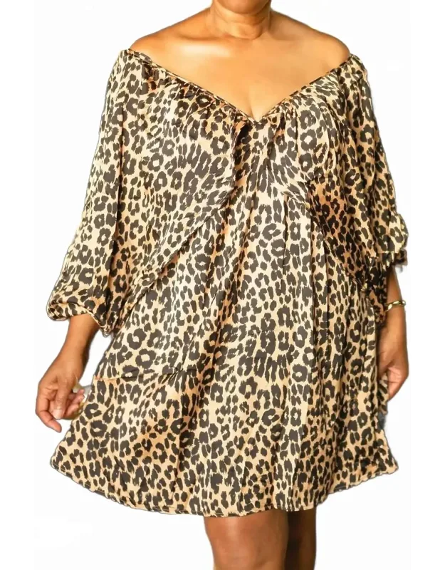 Shirred Satin Mini Dress