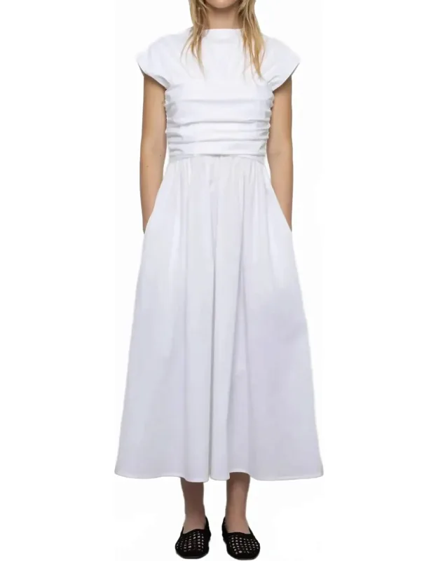 Poplin Ruched Dress
