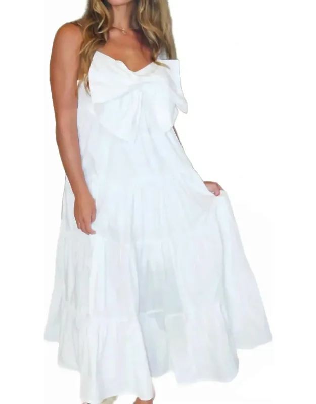 Bow Tiered Midi Dress