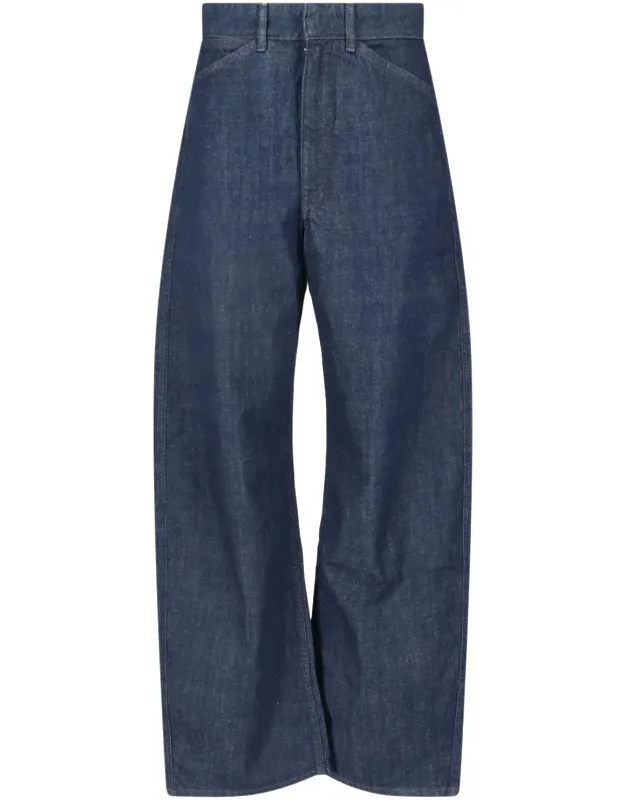 High-waisted Rounded Denim Jeans