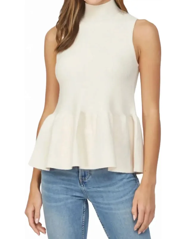 Mock Neck Peplum Tank Sweater