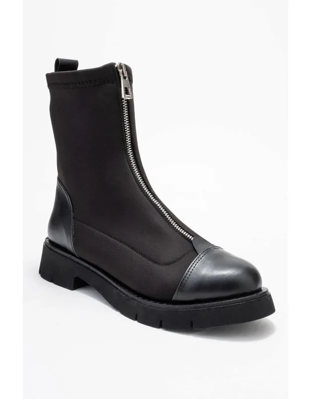 Martos Stretch Front Zip Ankle Boots