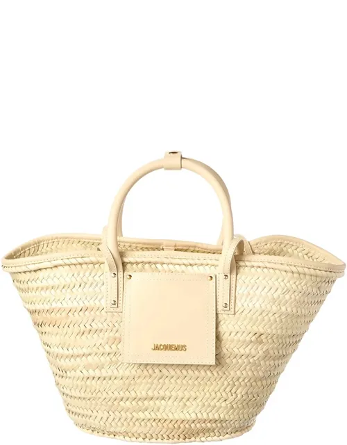Soli Raffia & Leather Trim Tote