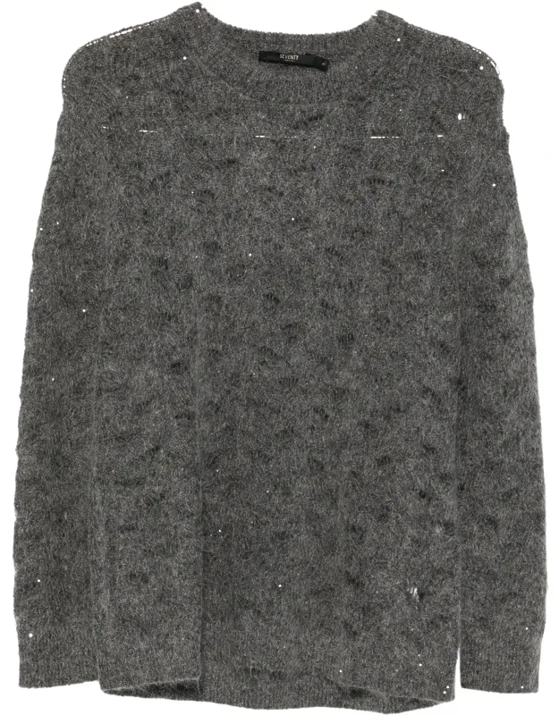 Sequin Open-knit Sweater