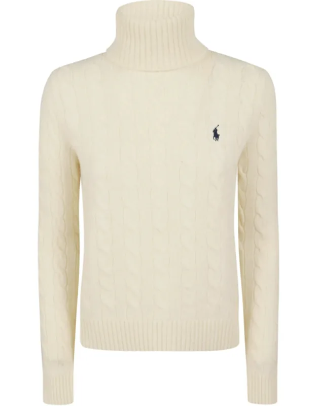 Wool-blend Cable-knit Turtleneck Sweater