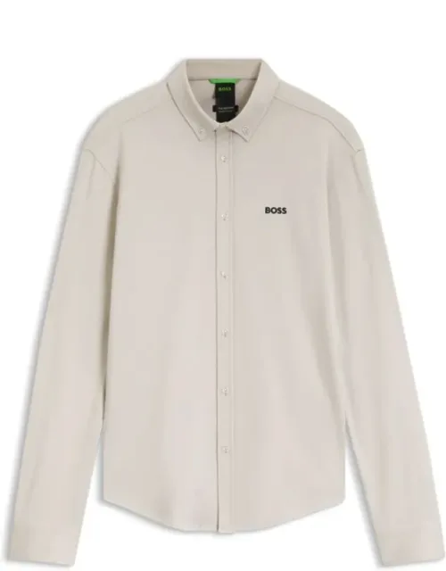 Wrinkle-resistant Shirt In Cotton Jersey With Natural Stretch
