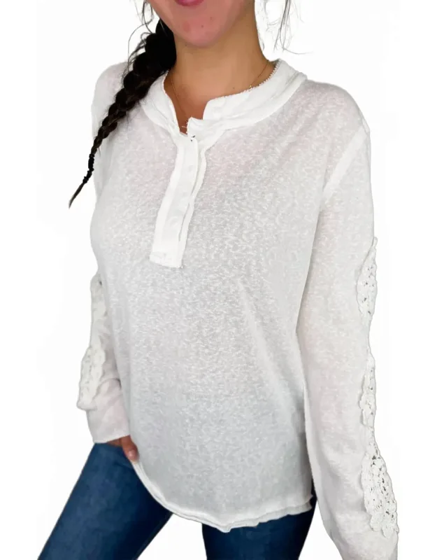Pick Me Up Cotton Blend Long Sleeve Top