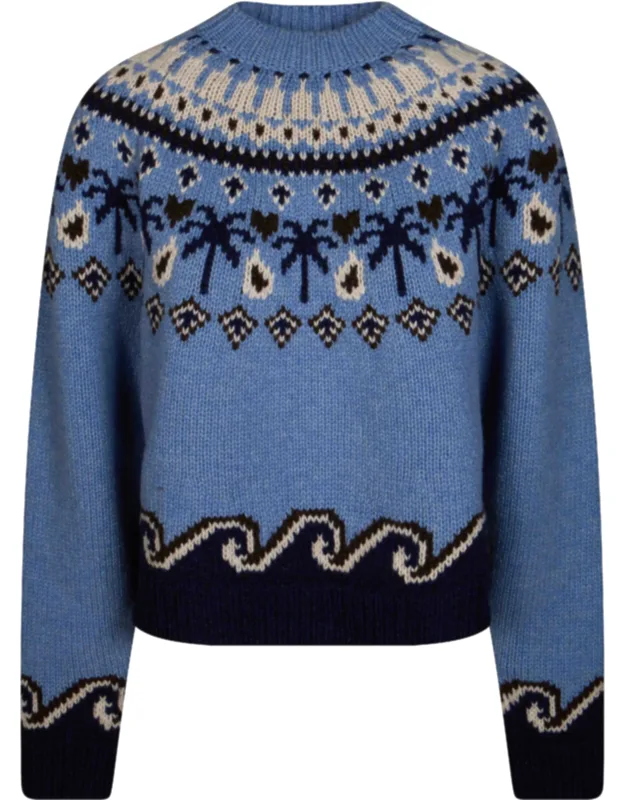 Sweet Winter Cropped Palm Tree Sweater