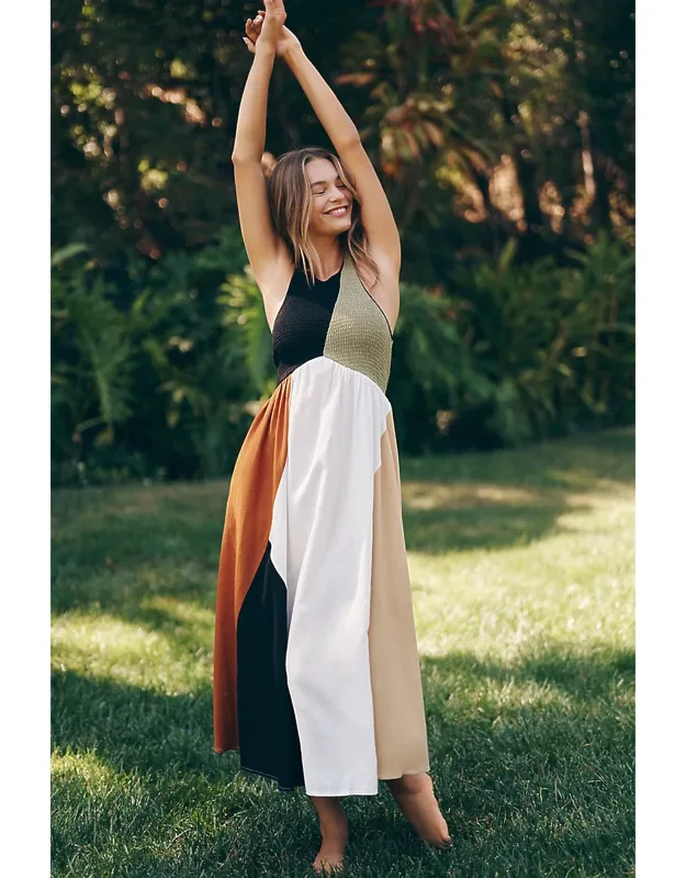 Smocked Halter Midi Dress