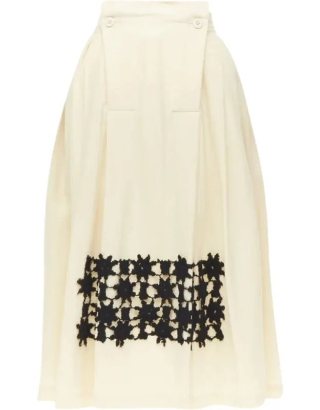 Lattice Lace Flared Skirt
