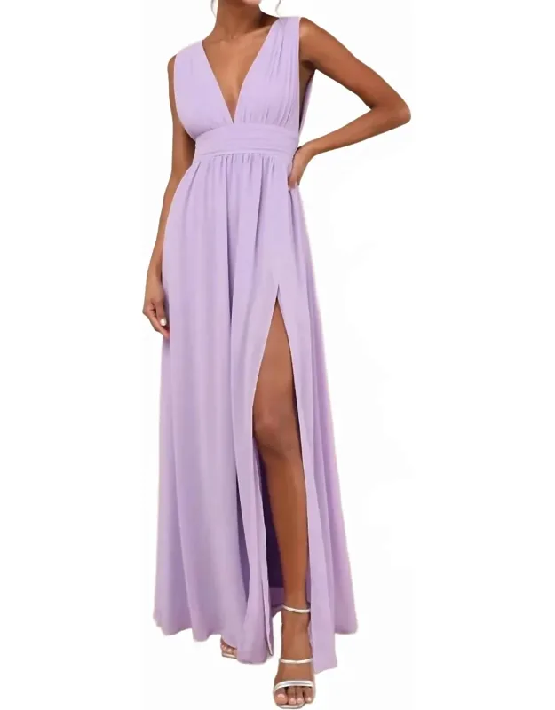Heavenly Hues Chiffon Pleated Maxi Dress