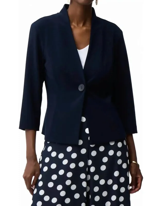 Silky Knit V-neck Fitted Jacket