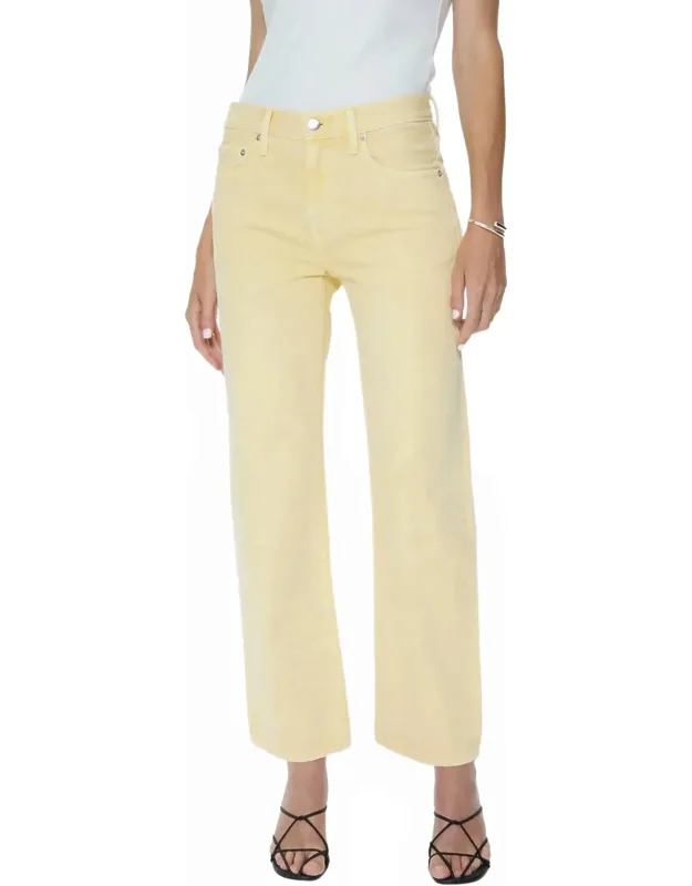 Mid Rise Bowed Straight Jeans