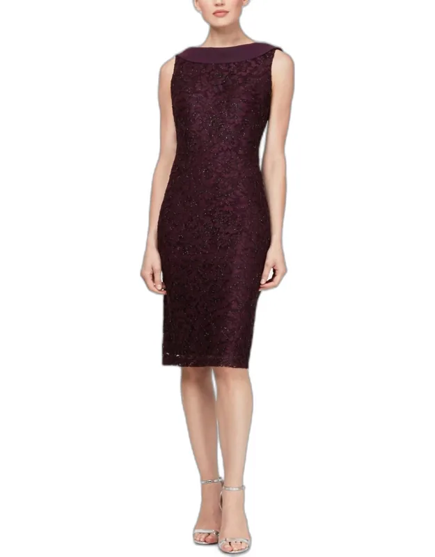 Sleeveless Cowl Neck Cocktail Dress