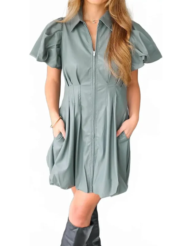 Puff Sleeve Mini Dress