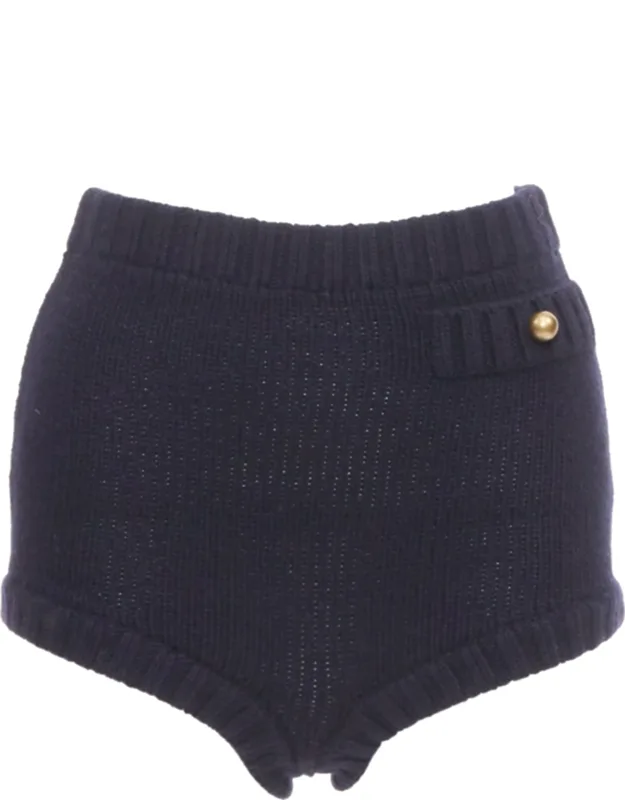 Wool Cashmere Blend Knit Mini Shorts