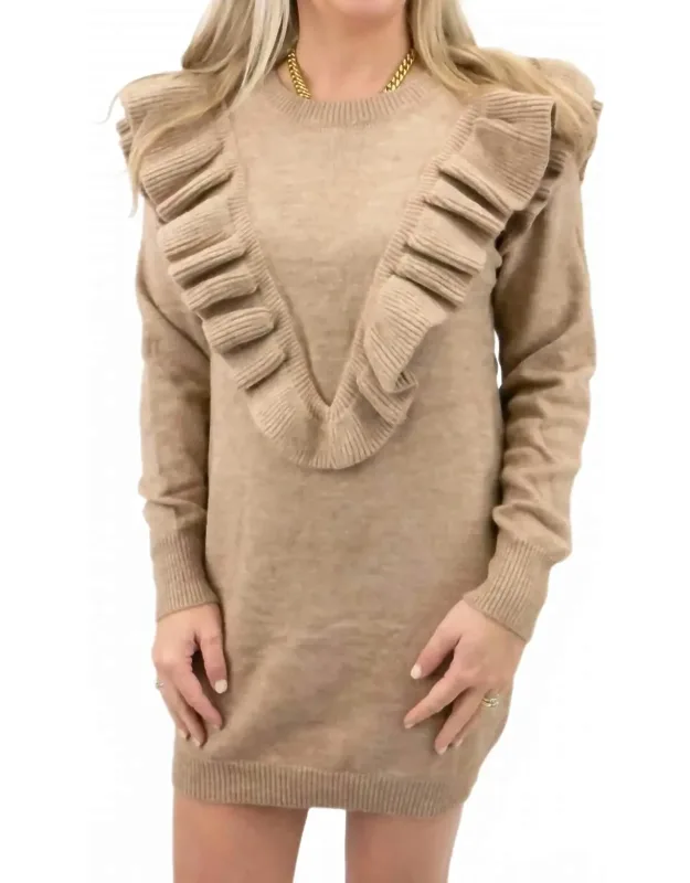 Ruffle Mini Sweater Dress