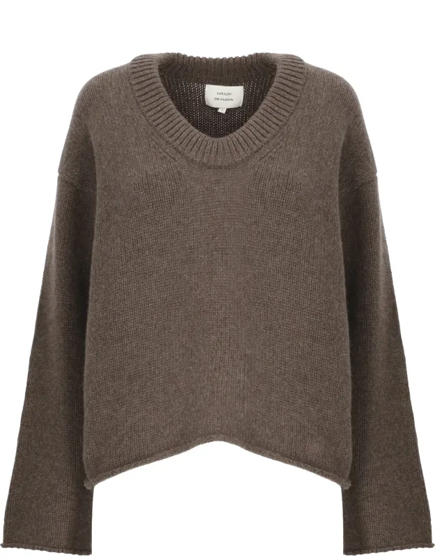 Ribbed Relaxed Fit Seamless Cashmere Sweater