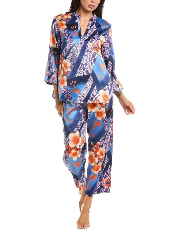 Magnolia Printed Satin Pajama Set