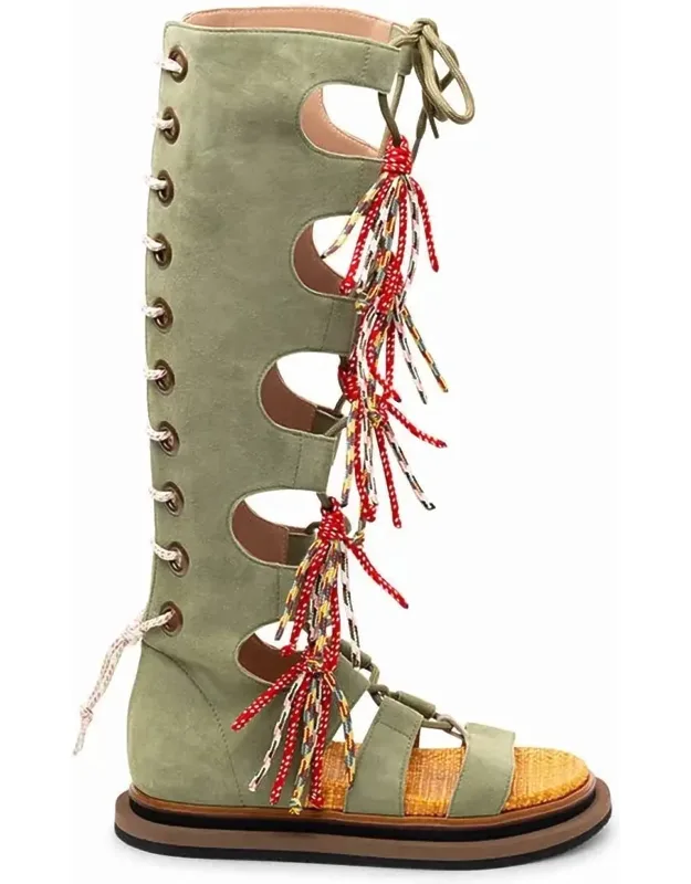 Lace-up Tassel Sandals