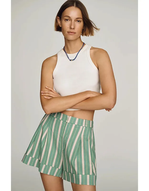 European Linen Cuffed Shorts
