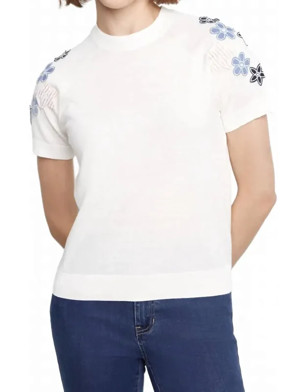 Short Sleeve Crew Neck Sweater