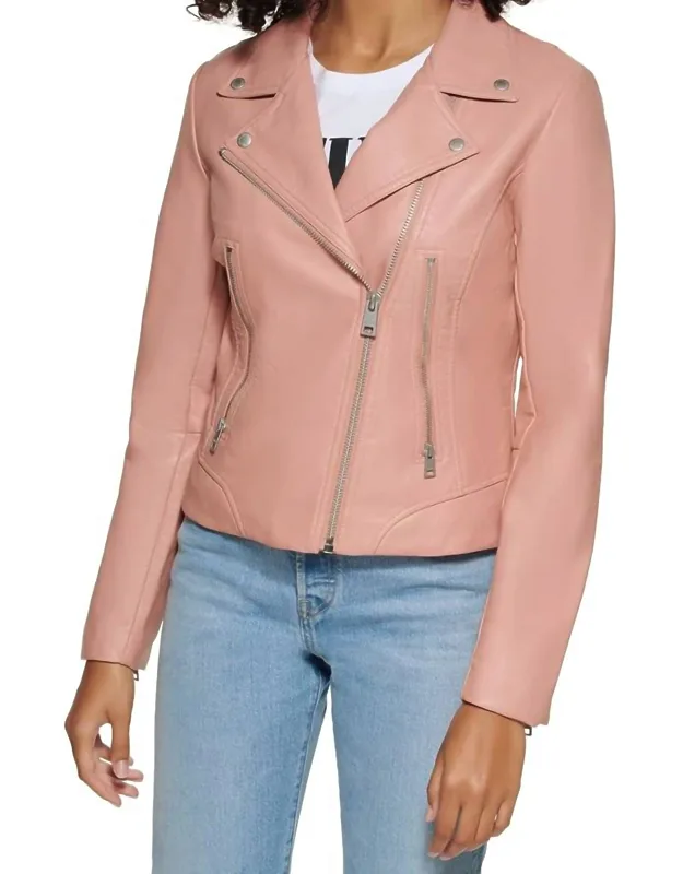 Faux Leather Asymmetrical Moto Jacket