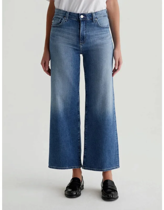 Saige Wide Leg Crop Jean In Bell Canyon, Distressed Hem