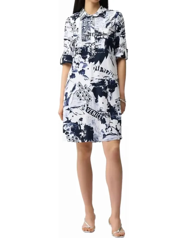 Floral Graphic Shirt Dress