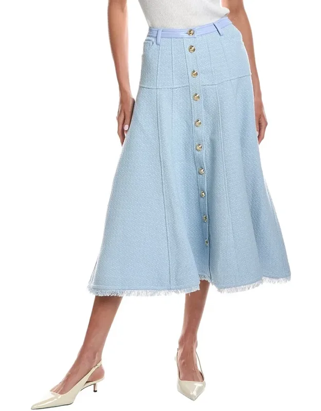 Birdseye Tweed Combo Veena Skirt