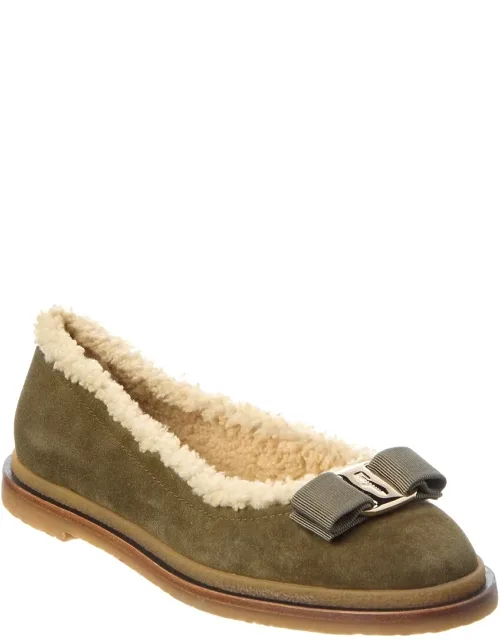 Suede & Wool Ballet Flats